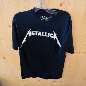 Metallica T-shirt Med Black Crew Neck SS Unisex  Cotton Graphic Tee